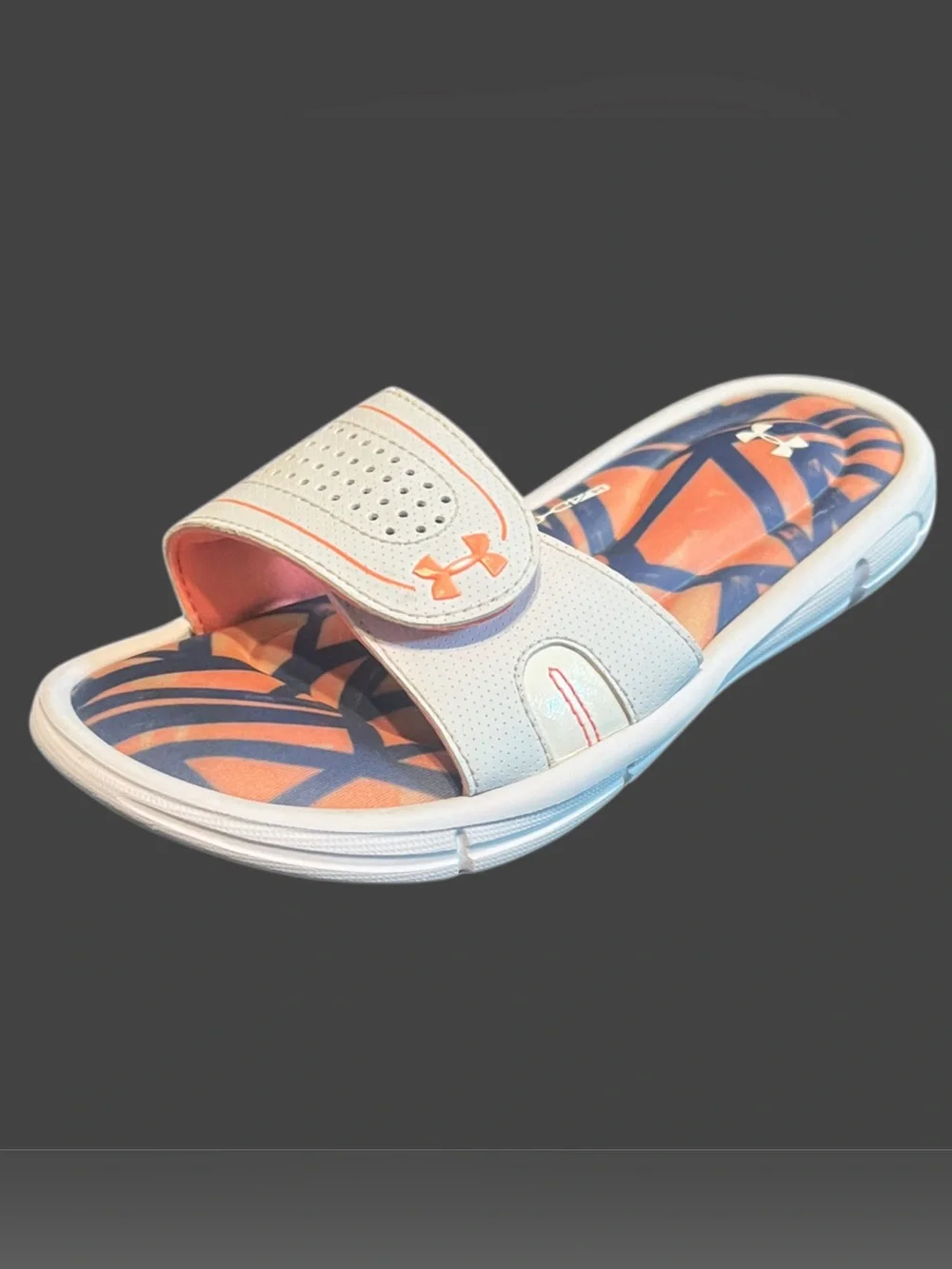 Under Armour Youth White Slide Water Sandals Sz 2